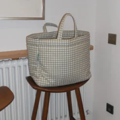 Molis&Co Saco Compras Reutilizável Mint Tea 41x35cm | Mala de Maternidade em Algodão Sustentável