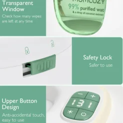 Momcozy Aquecedor de Toalhitas Bebé | Com Luz Noturna e Aquecimento Rápido