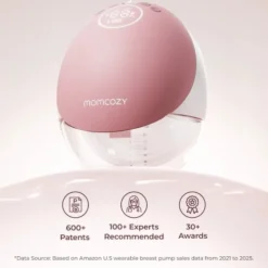 Momcozy Bomba Tira-Leite Rosa M9 Mãos-Livres Dupla | Com App e Alta Potência