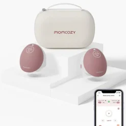 Momcozy Bomba Tira-Leite Rosa M9 Mãos-Livres Dupla | Com App e Alta Potência