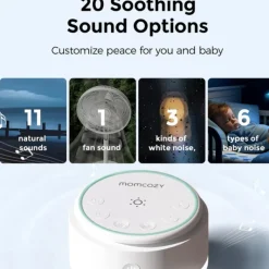 Momcozy Máquina de Ruído Branco Bebé | 20 Sons, Luz Noturna e Portátil