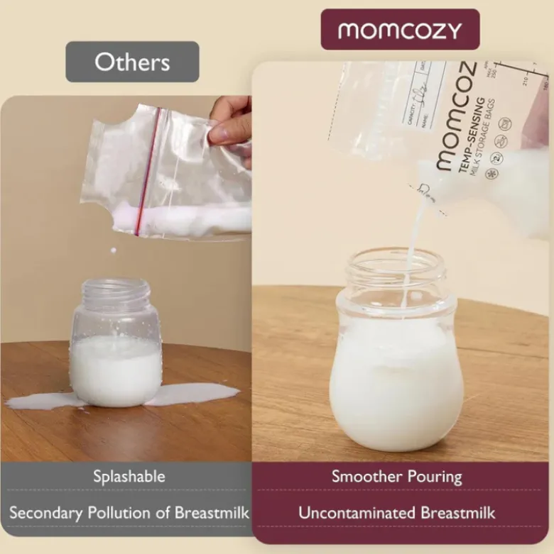 Momcozy Sacos Conversão Leite Materno 120 un. | Antiderrame com Bico Fácil