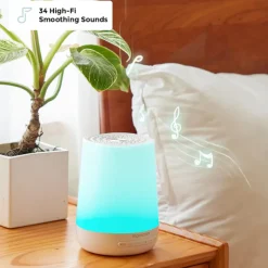 Momcozy Smart Sound Machine Máquina Ruído Branco Luz LED 7 Cores | 34 Sons, Controlo App, Rotina de Sono Bebé