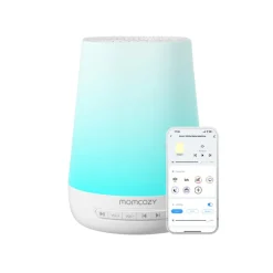 Momcozy Smart Sound Machine Máquina Ruído Branco Luz LED 7 Cores | 34 Sons, Controlo App, Rotina de Sono Bebé