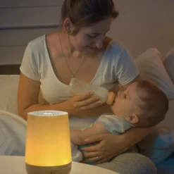 Momcozy Smart Sound Machine Máquina Ruído Branco Luz LED 7 Cores | 34 Sons, Controlo App, Rotina de Sono Bebé