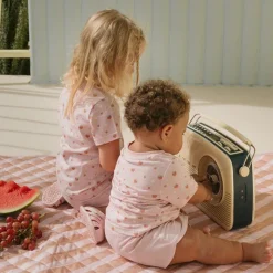 Monneka Calção Curto Algodão Strawberries Rosa Bebé 3A