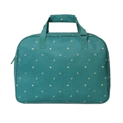 Monnëka Bolsa de Praia Whale Teal 50cm | Malha com Fundo Gradeado