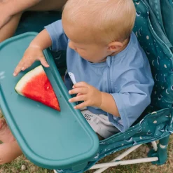Monnëka Cadeira Dobrável Infantil Whale Teal +6M 15 kg | Bandeja Removível
