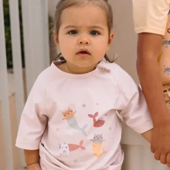Monnëka Camiseta de Proteção Solar Mermaid Cats 1-2A | UPF50+ | Oeko-Tex