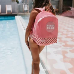 Monnëka Mochila Anti-Areia Stripes Bloom & Blush 30cm | Impermeável | 3 a 10 Anos