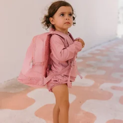 Monnëka Mochila Anti-Areia Whale Pink 30cm | Impermeável | 3 a 10 Anos