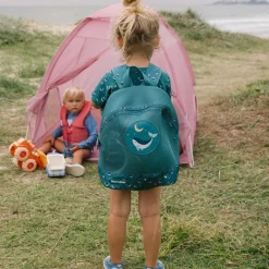 Monnëka Mochila Anti-Areia Whale Teal 30cm | Impermeável | 3 a 10 Anos