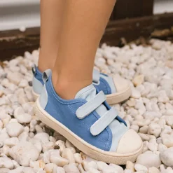 Monnëka Sapatilhas de Lona Infantil Azure T30 | Barefoot Drop Zero | Sola Antiderrapante
