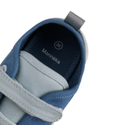 Monnëka Sapatilhas de Lona Infantil Azure T32 | Barefoot Drop Zero | Sola Antiderrapante