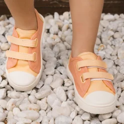 Monnëka Sapatilhas de Lona Infantil Tangerine T28 | Barefoot Drop Zero | Sola Antiderrapante