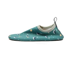 Monnëka Sapatinhos de Praia Whale Teal T24/25 | Proteção UV50+ | Sola Antiderrapante EVA
