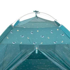 Monnëka Tenda Infantil Whale Teal | Proteção UPF50+ e Mosquiteiro | 120x120x110cm