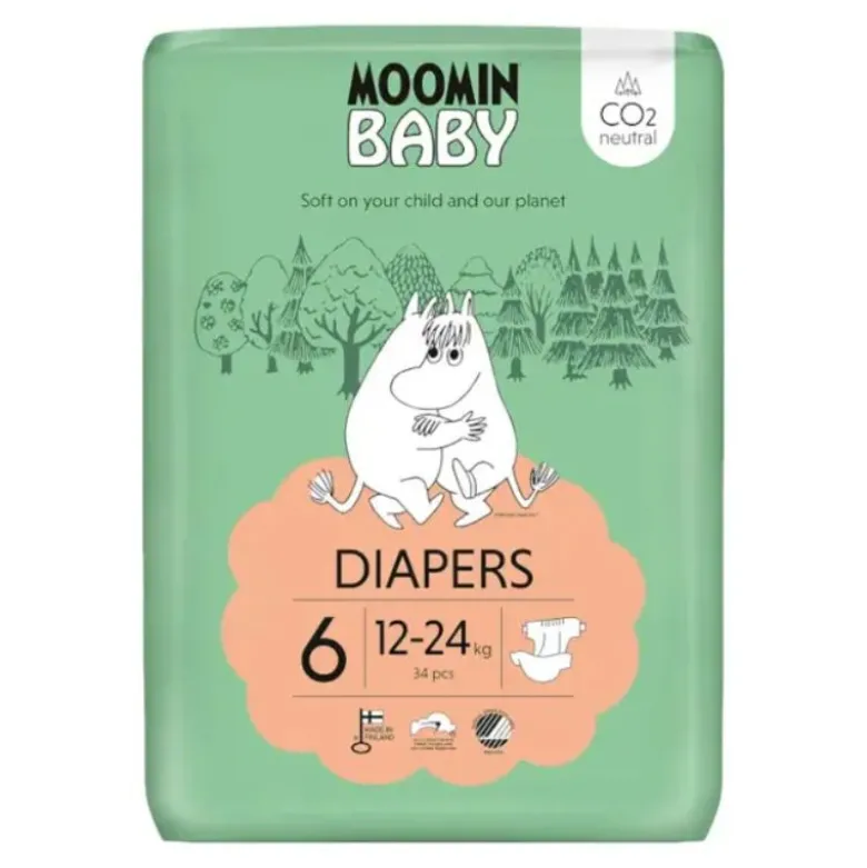 Moomin Baby Fraldas T6 12-24Kg x34