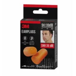 3M Tampões Auriculares 1100 | SNR 35 dB | 4 Pares + Caixa | Proteção contra Ruído