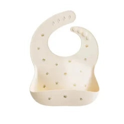 Mushie Babete Silicone Crowns +6Meses | Padrão Coroas - Ajustável e Fácil de Limpar