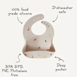Mushie Babete Silicone Crowns +6Meses | Padrão Coroas - Ajustável e Fácil de Limpar