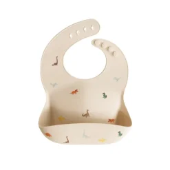 Mushie Babete Silicone Dinossauros +6M | Ajustável e Fácil de Limpar