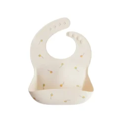 Mushie Babete Silicone Kites +6Meses | Padrão Papagaios - Ajustável e Fácil de Limpar