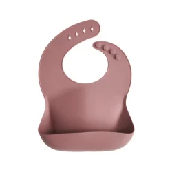 Mushie Babete Silicone +6Meses | Cor Woodchuck - Ajustável e Fácil de Limpar