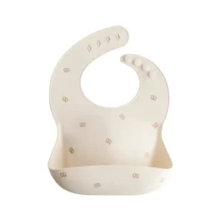 Mushie Babete Silicone +6Meses | Padrão Pretzel - Ajustável e Fácil de Limpar