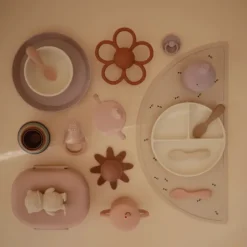 Mushie 2 Colheres Bebé Blush/Shifting Sand | Silicone Alimentar 12+ Meses