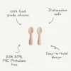 Mushie 2 Colheres Bebé Tradewinds/Shifting Sand | Silicone Alimentar 12+ Meses