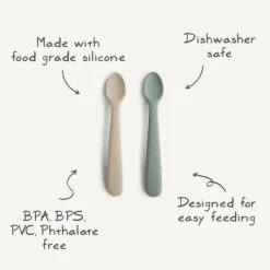 Mushie 2 Colheres de Alimentação Lilás +6 Meses | Silicone Alimentar