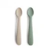Mushie 2 Colheres Silicone Cambridge Blue e Sand +6M