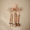 Mushie Corrente para Chupeta 0+ Meses | Silicone Alimentar - Cor Halo Luna Blush