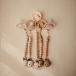 Mushie Corrente para Chupeta 0+ Meses | Silicone Alimentar - Cor Halo Luna Blush