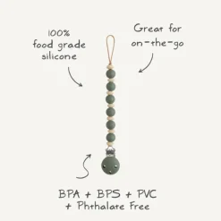 Mushie Corrente para Chupeta 0+ Meses | Silicone Alimentar - Cor Luna Dried Thyme