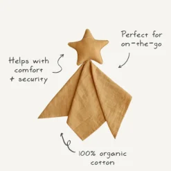 Mushie Doudou Star Fog 30x50cm | Algodão Orgânico - Conforto para Bebé