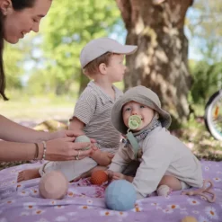 Mushie 3 Esferas Sensoriais Powder Blue 10+ Meses | Silicone
