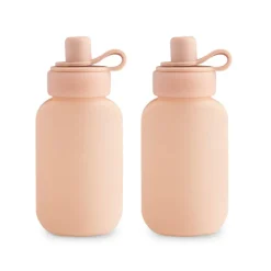 Mushie 2 Garrafas Reutilizáveis para Puré 150ml 6+ Meses | Cor Blush - Silicone Alimentar