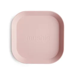 Mushie Pack Pratos Quadrados Blush - 2 Unidades | Sem BPA Micro-ondas