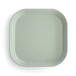 Mushie Pack Pratos Quadrados Sage - 2 Unidades | Sem BPA Micro-ondas