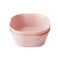 Mushie Pack Taças Quadradas Blush - 2 Unidades | Sem BPA uso no Micro-ondas