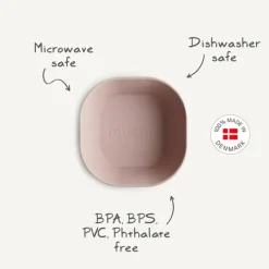 Mushie Pack Taças Quadradas Blush - 2 Unidades | Sem BPA uso no Micro-ondas