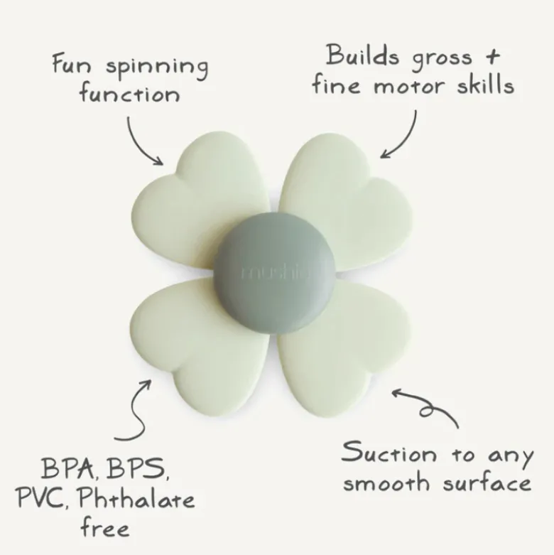 Mushie Spinner com Ventosa Lucky +10 Meses | Brinquedo Sensorial de Silicone