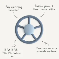 Mushie Spinner com Ventosa Wheel Guiador | Brinquedo Sensorial para Bebé 10M+