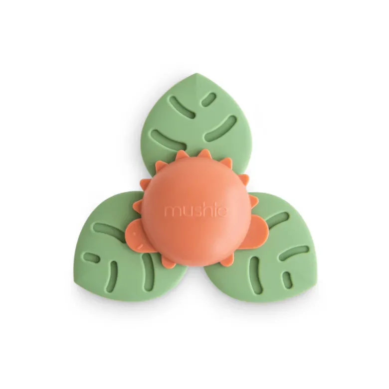 Mushie Spinner Dino com Ventosa +10 Meses | Brinquedo Sensorial de Silicone