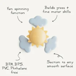 Mushie Spinner Sunshine com Ventosa +10 Meses | Brinquedo Sensorial de Silicone