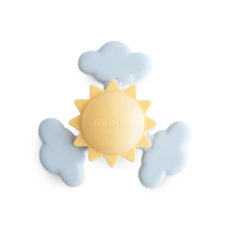 Mushie Spinner Sunshine com Ventosa +10 Meses | Brinquedo Sensorial de Silicone