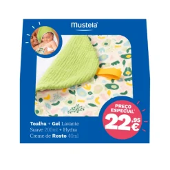 Mustela Toalha + Gel Lavante 200ml + Creme Rosto 40ml