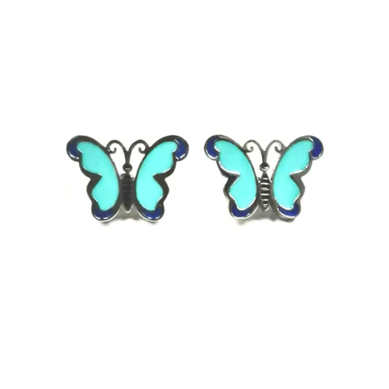MyLovly Brincos Criança Borboleta Azul | Aço Hipoalergénico